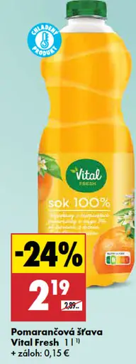 Vital Fresh pomarančová šťava 100%