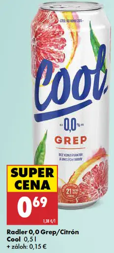 Cool Radler 0,0 % grep nealkoholický plechovka
