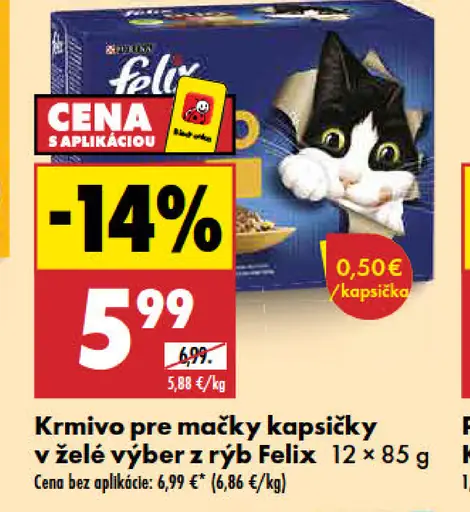 Felix Krmivo pre mačky kapsičky v želé výber z rýb