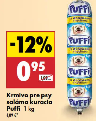 Puffi krmivo pre psy saláma kuracia