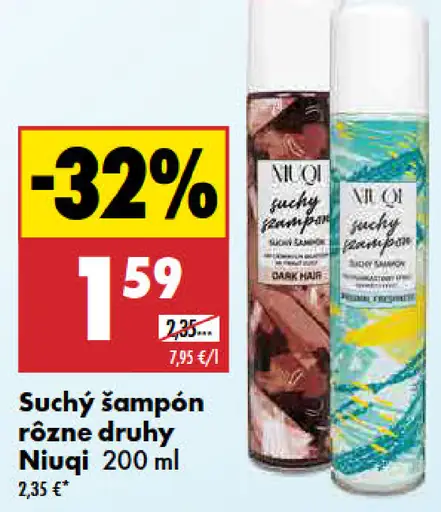 Suchý šampón rôzne druhy Niuqi