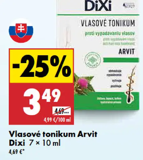 Dixi Arvit vlasové tonikum proti vypadávániu vlasov 7 x