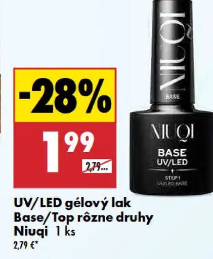 UV/LED gélový lak Base/Top vybrané druhy Niuqi