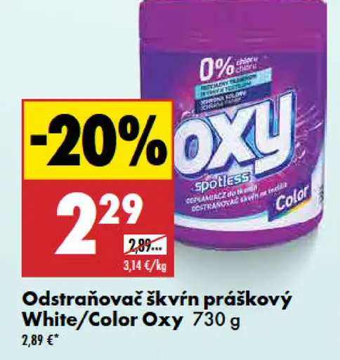 OXY Odstraňovač škvŕn práškový White/Color