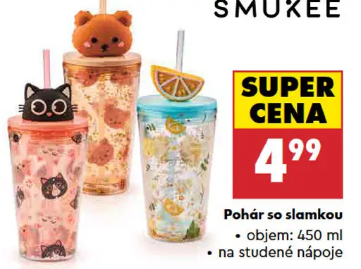 Smukee Pohár so slamkou
