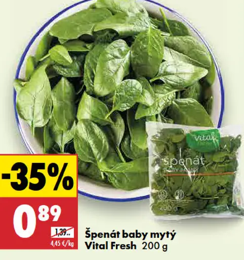 Vital Fresh špenát baby umytý