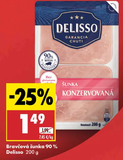 Delisso Bravčová šunka 90 %