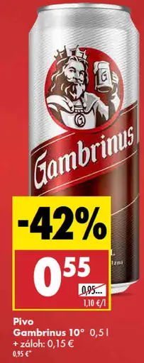 Gambrinus 10° pivo