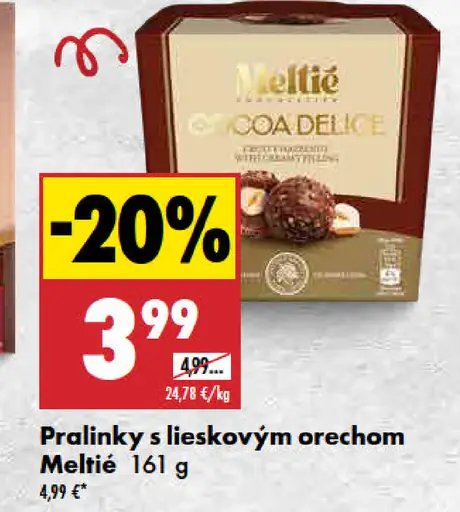 Meltie pralinky s lieskovým orechom