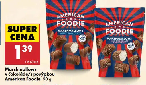American Foodie marshmallow v čokoláde/s posýpkou
