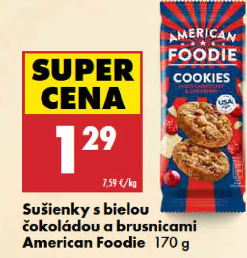 American Foodie sušienky s bielou čokoládou a brusnicami