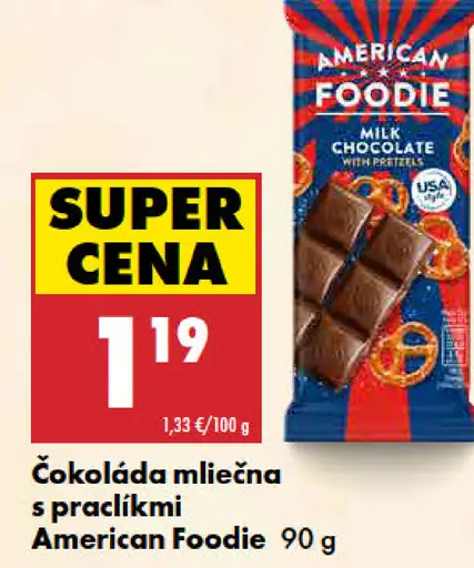 American Foodie čokoláda mliečna s praclíkmi