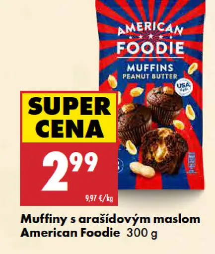 American Foodie muffiny s arašidovým maslom