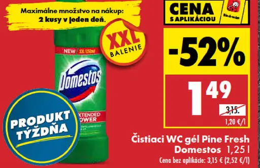 Domestos čistiaci WC gél Pine fresh