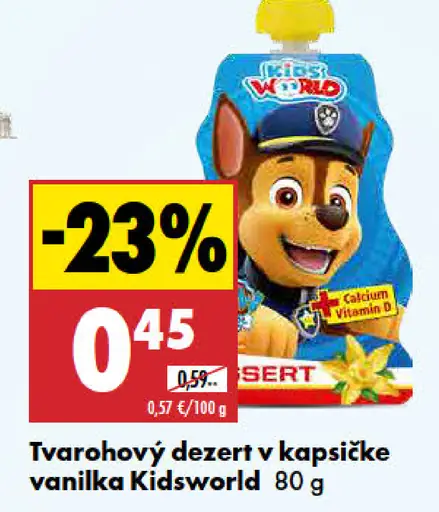 Kidsworld Tvarohový dezert v kapsičke vanilka