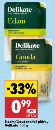Delikate Eidam/Gouda tenké plátky