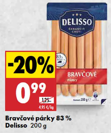 Delisso Bravčové párky 83 %