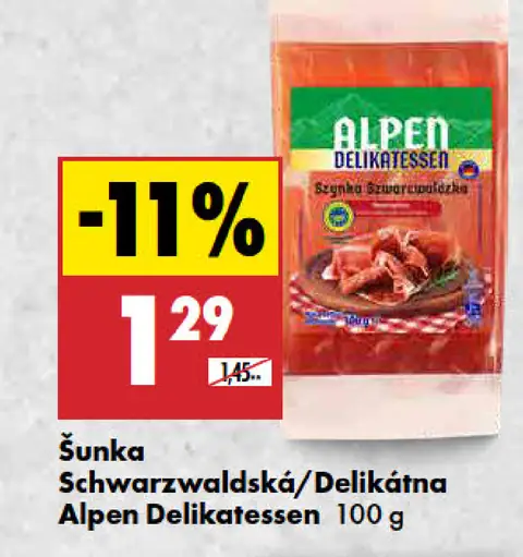 Alpen Delikatessen schwarzwaldská šunka