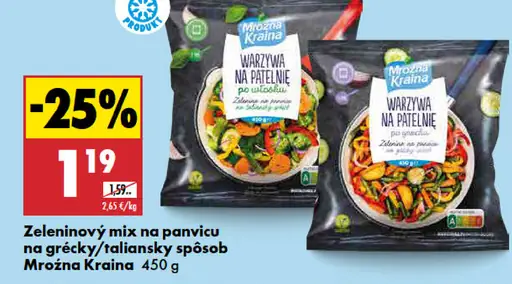 Mroźna Kraina Zeleninový mix na panvicu na grécky/taliansky spôsob