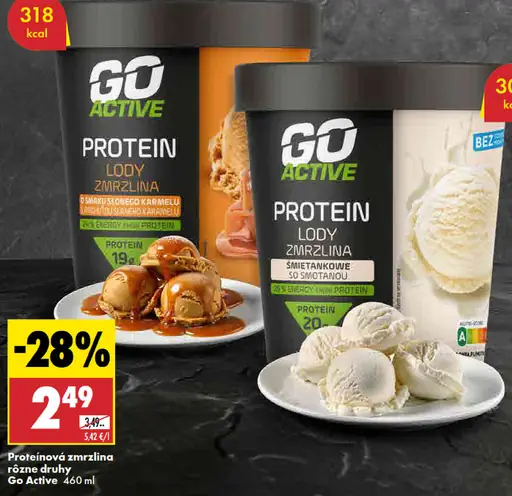 Go Active Proteinová zmrzlina rôzne druhy