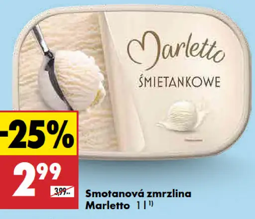 Marletto Zmrzlina v oblátke smotanová