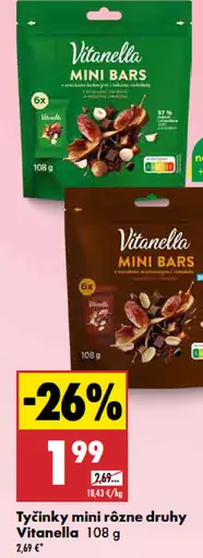 Vitanella mini tyčinky rôzne druhy