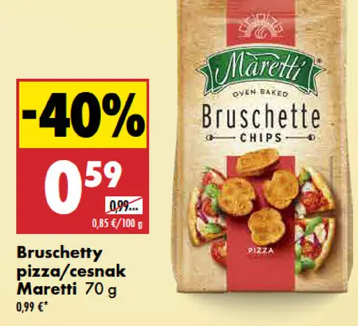 Maretti bruschette chips pizza