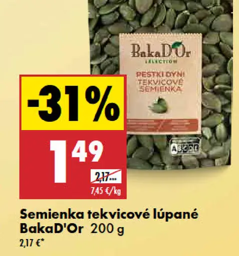 BakaD’Or semienka tekvicové lúpané