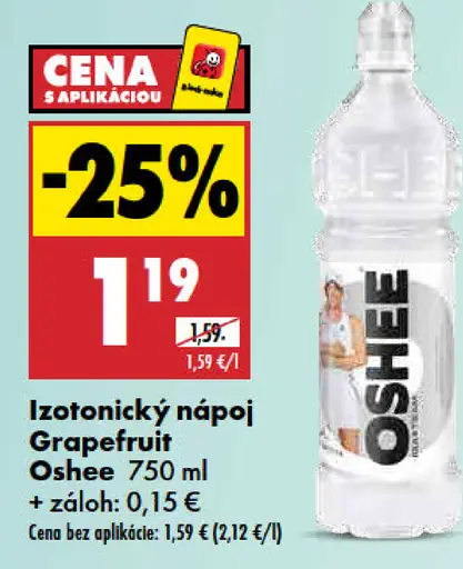 Oshee izotonický nápoj grapefruit