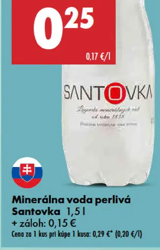Santovka minerálna voda perlivá