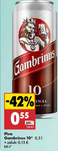 Gambrinus 10° pivo