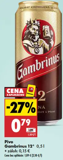 Gambrinus pivo 12° plechovka