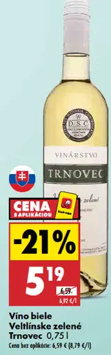Trnovec Vino biele Veltlínske zelené