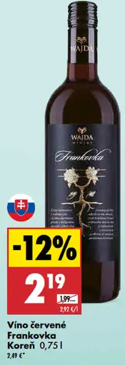 Frankovka Korenič víno červené