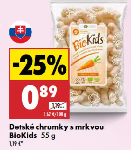 BioKids Detské chrumky s mrkvou