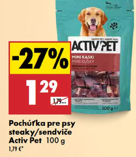 Activ Pet pochúťka pre psy steaky/sendviče