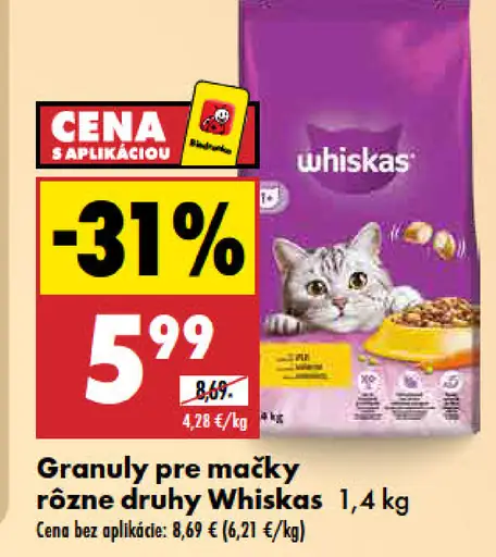 Whiskas granuly pre mačky