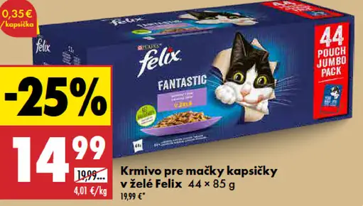 Felix Krmivo pre mačky v želé kapsička