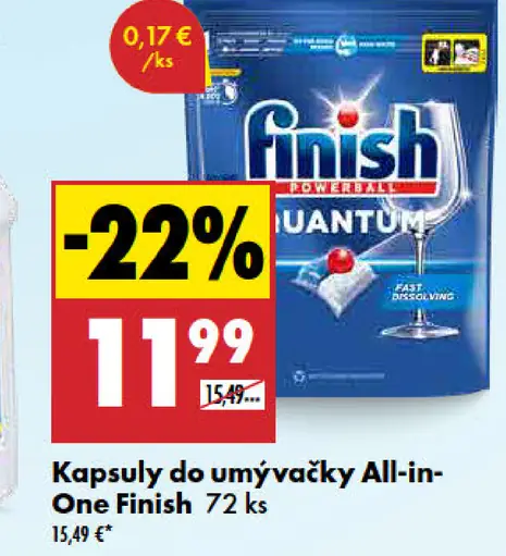 Finish Quantum kapsuly do umývačky All-in-One