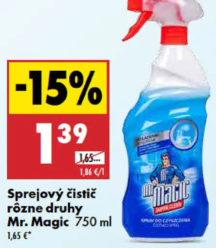 Mr. Magic sprejový čistič rôzne druhy