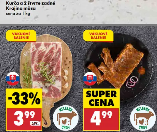 Kurča 2 štvrte zadné Krajina mäsa