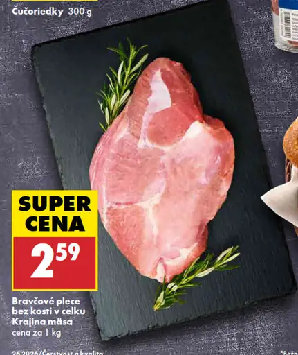 Bravčové plece bez kosti vcelku