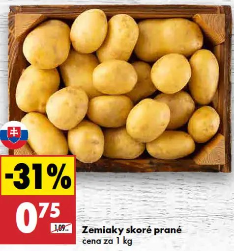 Zemiaky skoré prané