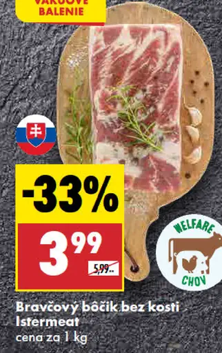 Istermeat Bravčový bôčik bez kosti