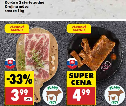 Kurča 2 štvrte zadné Krajina mäsa