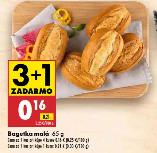 Bagetka malá biele pečivo