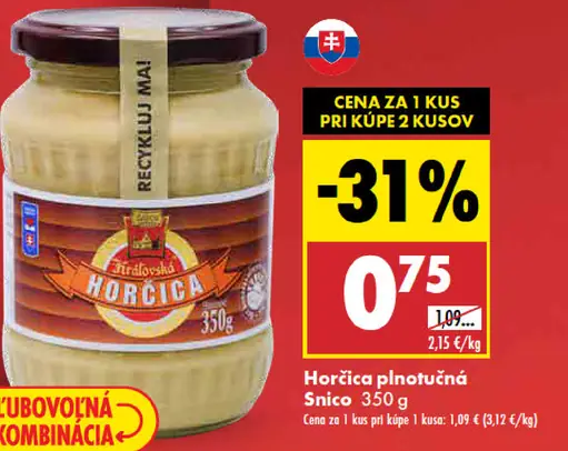 Snico Horčica plnotučná