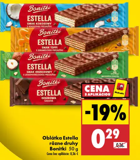 Bonitki Estella oblátka rôzne druhy