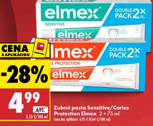 Elmex zubná pasta Sensitive / Caries Protection double pack