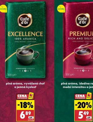 Cafe d'Or Excellence mletá káva 100% Arabica